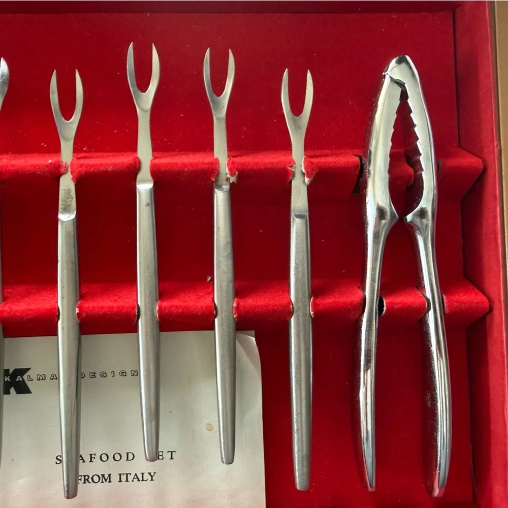 Silver Vintage Kalmar Designs Seafood Serving Set from Italy